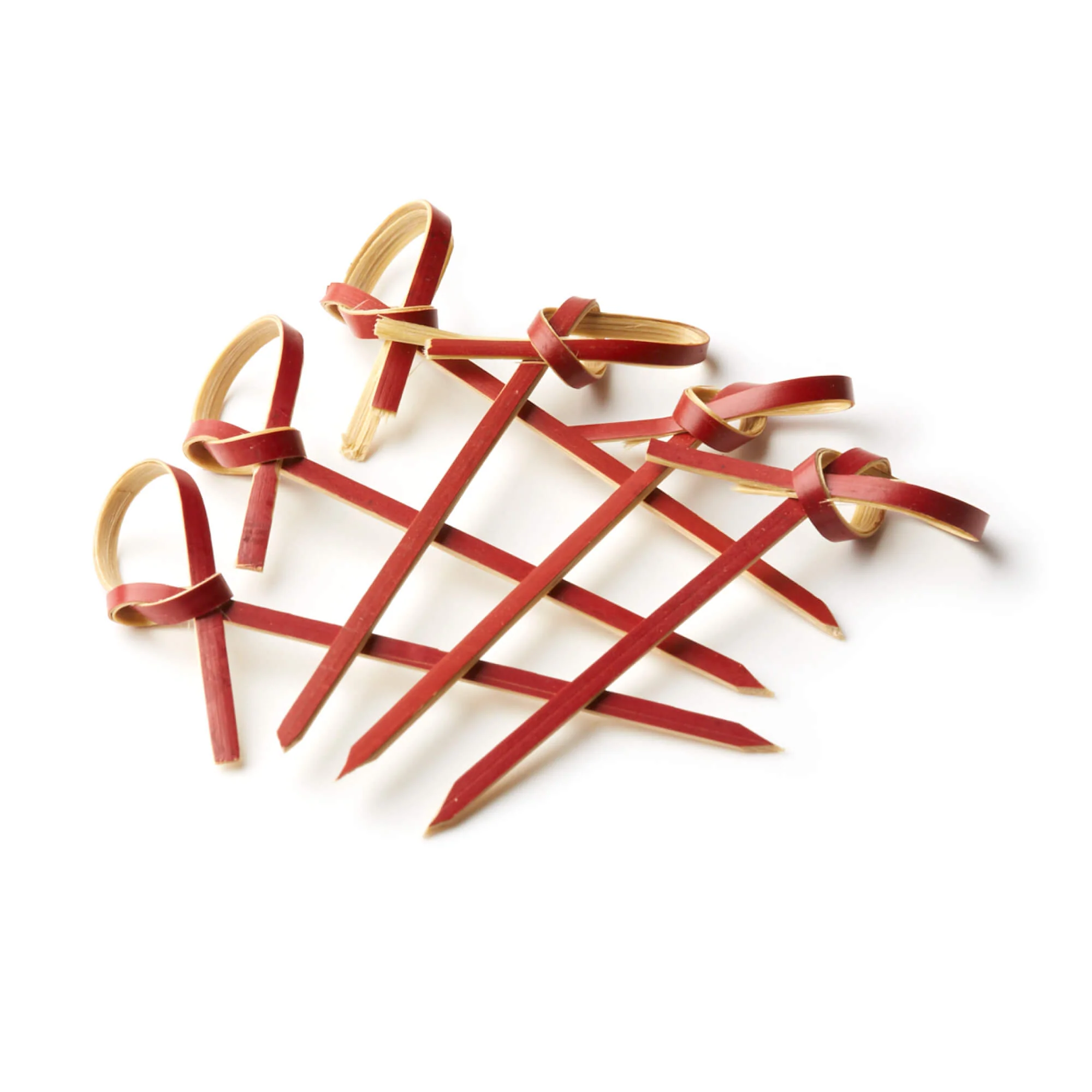 Red Bamboo Musubi 'Looped' Skewers 65mm